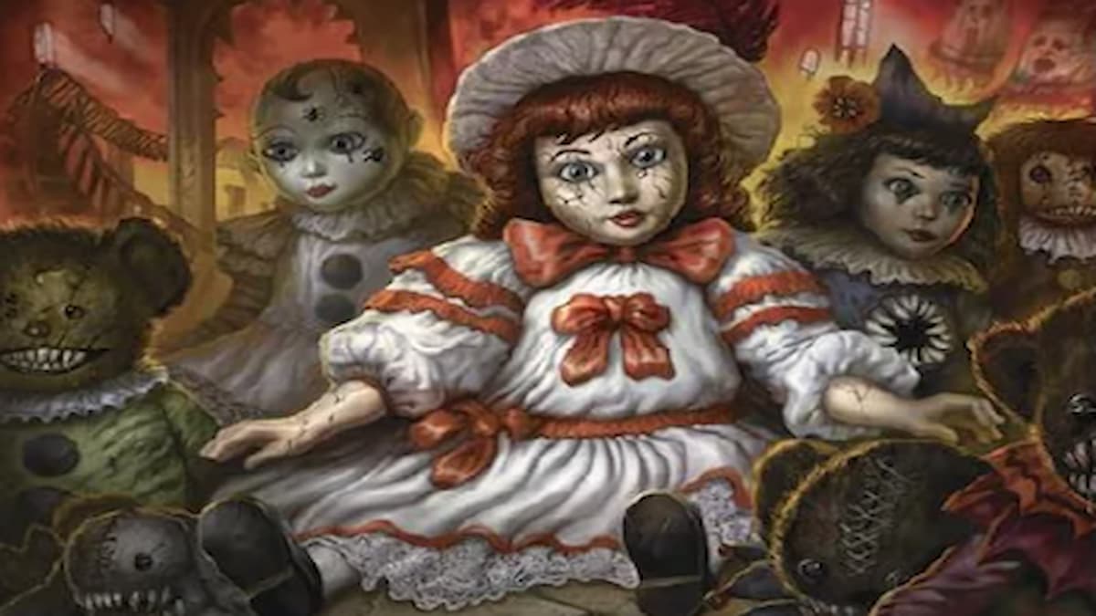 دمية زاحفة تشبه Annabelle من MTG تغذي العدوانية في Duskmourn Draft وCommander