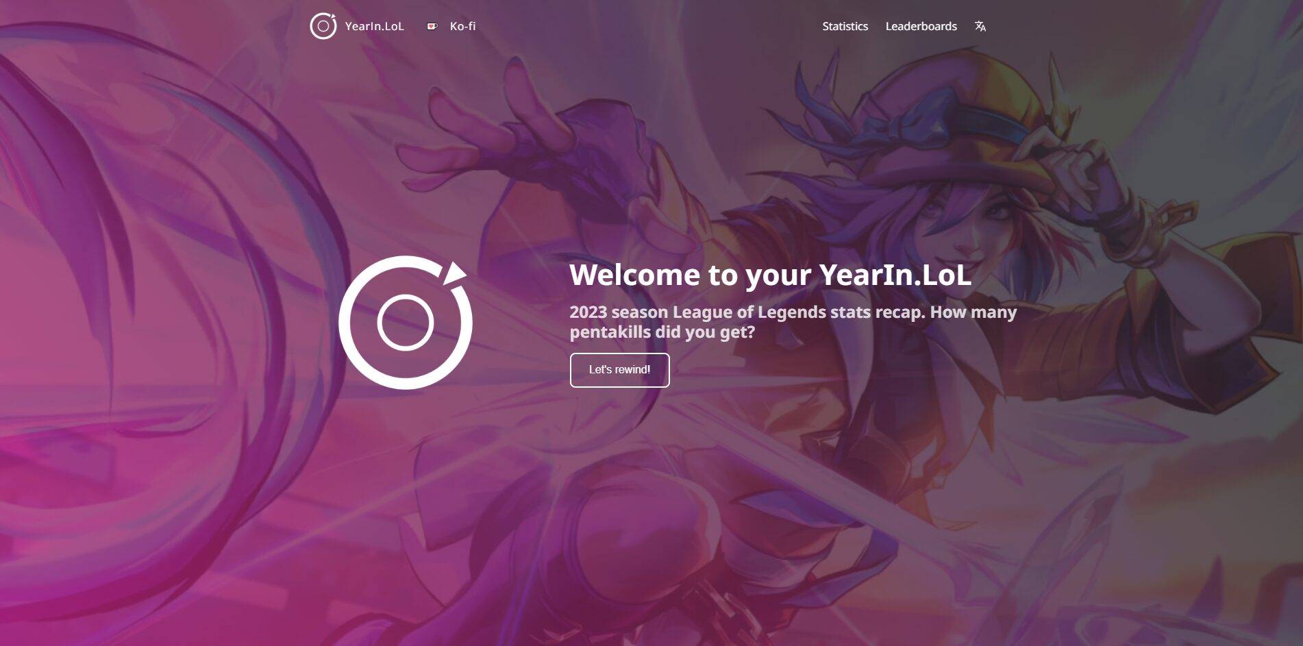 تعريف وشرح الموقع الإحصائي "YearIn.LoL" حيث يمكنك التحقق من بيانات اللعب لعام 2023